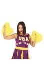 Cheerleader pom poms geel