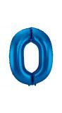 Cijfer 0 blauwe folieballon 86cm