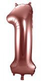Cijfer 1 bronzen folieballon 86cm