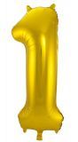 Cijfer 1 gouden folieballon 86cm