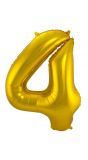 Cijfer 4 gouden folieballon 86cm