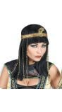 Cleopatra pruik zwart met haarband vrouwen