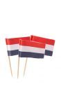 Cocktail prikkers nederlandse vlag 50 stuks
