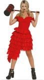 Crazy harley quinn jurk rood vrouw