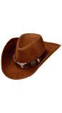 Dallas suede look cowboyhoed bruin