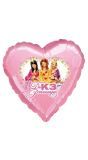De prinsesjes K3 kinderfeestje hartvormige folieballon