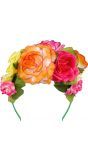 Dia de los muertos kleurrijke rozen tiara