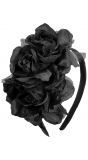 Dia de los muertos zwarte rozen haarband