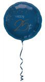 Elegante happy birthday 25 folieballon blauw