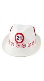 Fedora hoed 21 jaar verkeersbord verjaardag