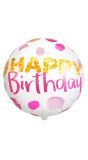 Feestelijke verjaardag folieballon stippen roze