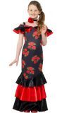 Flamenco meisjes kostuum zwart rood