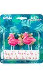 Flamingo party taart kaarsjes