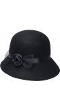 Flapper hoed zwart dames