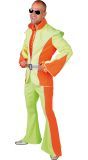 Fluor oranje groene disco outfit man