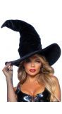Fluwelen heksen hoed zwart