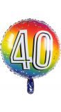 Folieballon cijfer 40 regenboog