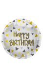 Folieballon Verjaardag met driehoekjes