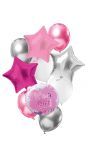 Folieballonnen set It's a girl roze zilver