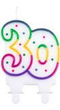 Gekleurde verjaardagskaars 30