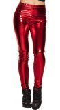 Glance metallic legging dames rood