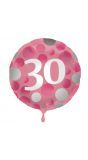 Glossy verjaardag 30 folieballon roze