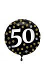 Glossy verjaardag 50 folieballon zwart