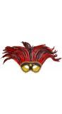 Goud zwart maya oogmasker met rode veren
