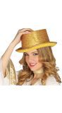 Gouden glitter glamour hoed