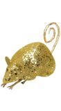 Gouden glitter muis decoratie