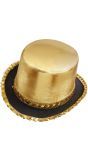 Gouden hoge hoed met pailletten rand