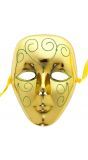 Gouden masker met groene glitters