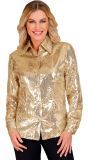 Gouden pailletten blouse dames