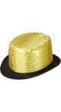 Gouden pailletten hoge hoed