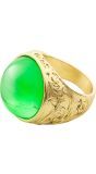 Gouden ring met groen juweel