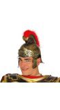 Gouden Romeinse strijder helm rode pluim