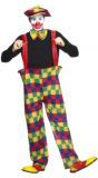 Grappige geblokte clowns outfit