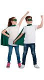 Groen superhelden masker met cape kind