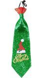 Groene glitter kerstmis stropdas