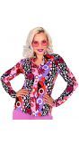 Groovy disco blouse dames paars roze