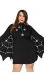 Halloween spinnenweb plus size jurk