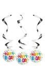 Happy birthday confetti swirl decoratie