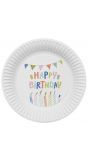 Happy Birthday taart bordjes 8 stuks