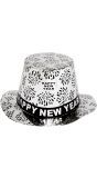 Happy New Year hoge hoed zilver