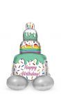 Happy verjaardag taart staande folieballon