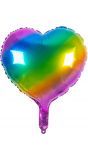 Hart vormige folie ballon regenboog