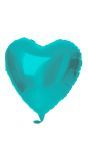 Hartvorm folieballon 45cm aqua blauw