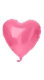 Hartvorm folieballon 45cm roze metallic