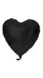 Hartvorm folieballon 45cm zwart