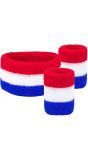 Holland zweetbandjes set rood wit blauw
